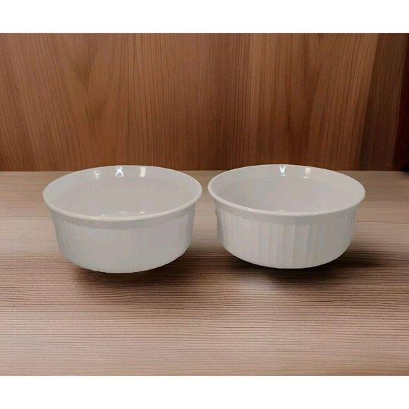 Corning Ware F-5-B French White Casserole Dish 1. 6 Liters Ribbed Ovenware - Picture 1 of 11